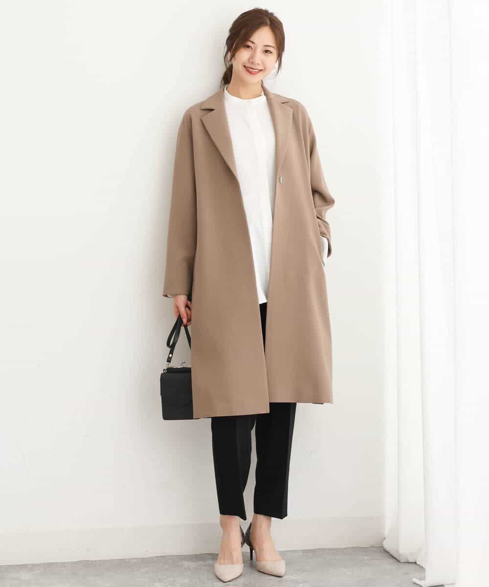 FKBJS26130 MK MICHEL KLEIN(MK ミッシェルクラン) フレアーシルエットシャツブラウス/洗える ライトブルー