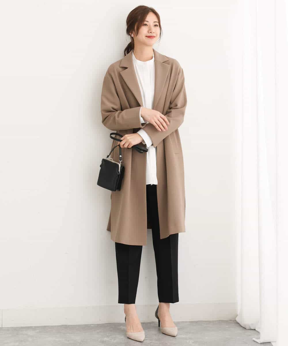 FKBJS26130 MK MICHEL KLEIN(MK ミッシェルクラン) フレアーシルエットシャツブラウス/洗える ライトブルー