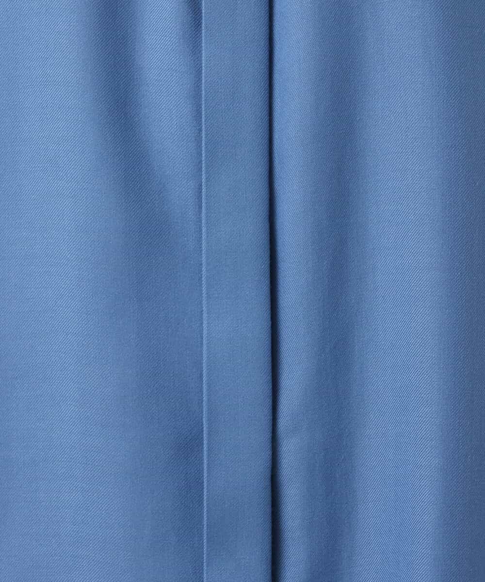 FKBJS28130 MK MICHEL KLEIN(MK ミッシェルクラン) ギャザーツイルシャツブラウス/洗える ブルー
