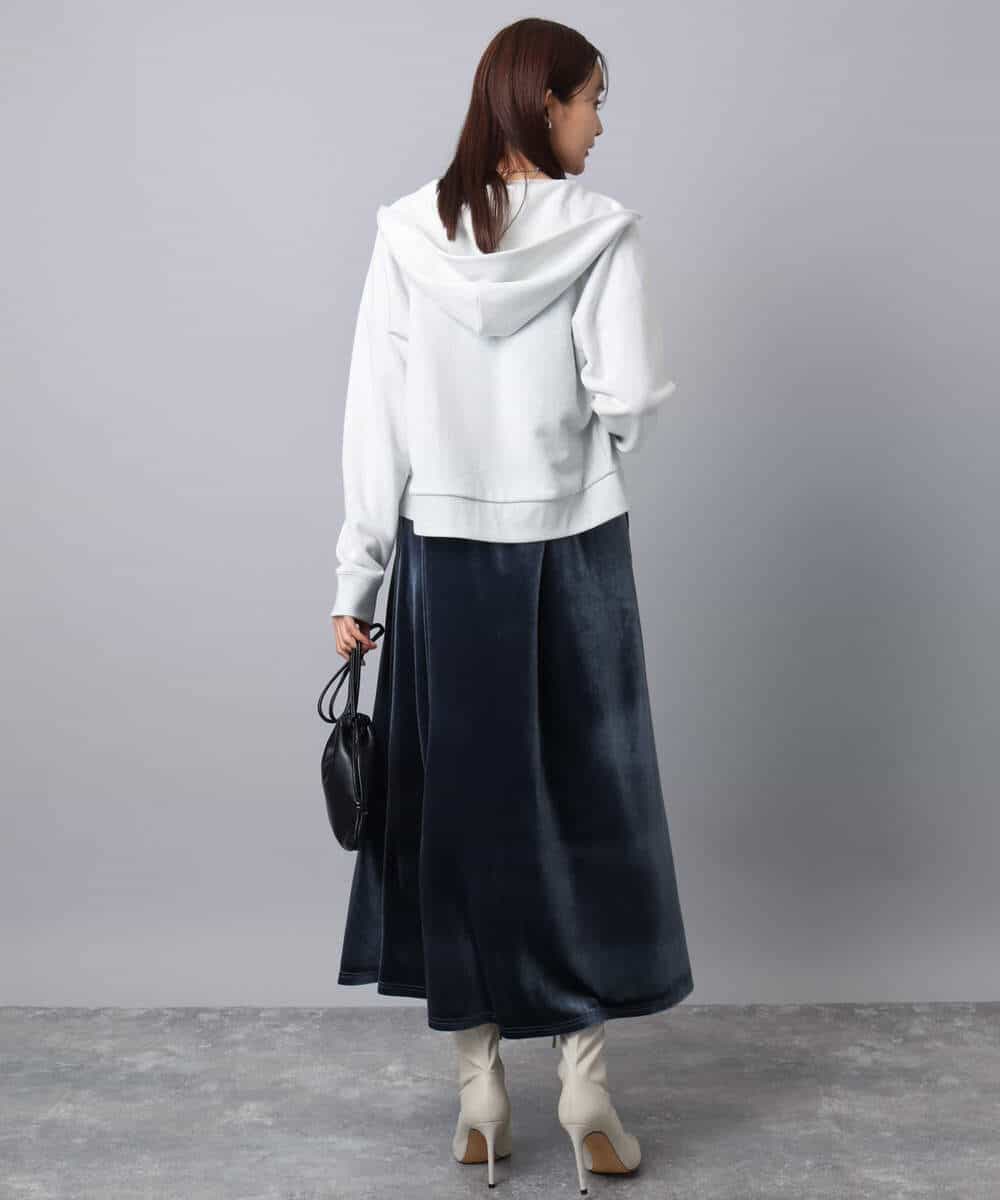 FKCAD32140 MK MICHEL KLEIN(MK ミッシェルクラン) ラメ裏毛スウェットダブルジップパーカー/洗える ベージュ
