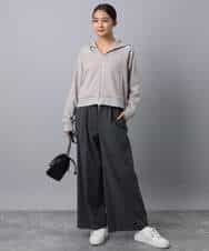 FKCAD32140 MK MICHEL KLEIN(MK ミッシェルクラン) ラメ裏毛スウェットダブルジップパーカー/洗える ベージュ