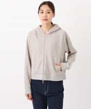 FKCAD32140 MK MICHEL KLEIN(MK ミッシェルクラン) ラメ裏毛スウェットダブルジップパーカー/洗える ベージュ