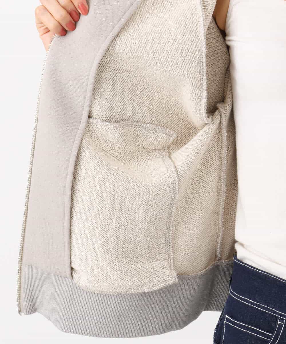 FKCAD32140 MK MICHEL KLEIN(MK ミッシェルクラン) ラメ裏毛スウェットダブルジップパーカー/洗える ベージュ