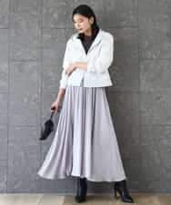 FKCAD32140 MK MICHEL KLEIN(MK ミッシェルクラン) ラメ裏毛スウェットダブルジップパーカー/洗える ベージュ