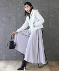 FKCAD32140 MK MICHEL KLEIN(MK ミッシェルクラン) ラメ裏毛スウェットダブルジップパーカー/洗える ベージュ