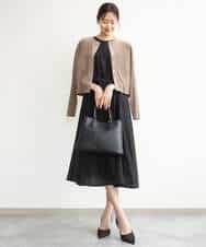 FKCJD24140 MK MICHEL KLEIN(MK ミッシェルクラン) [洗える]シアーベロア カーディガン モカベージュ