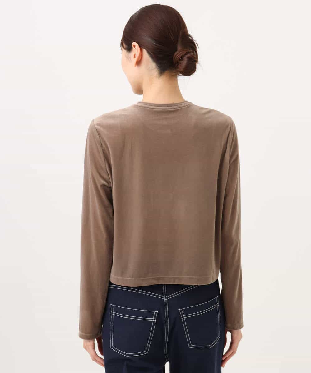 FKCJD24140 MK MICHEL KLEIN(MK ミッシェルクラン) [洗える]シアーベロア カーディガン モカベージュ
