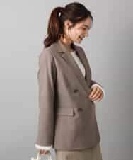 FKDAD45230 MK MICHEL KLEIN(MK ミッシェルクラン) ダブルブレストジャケット/洗える モカ