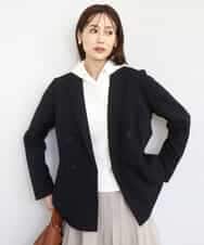 FKDAD45230 MK MICHEL KLEIN(MK ミッシェルクラン) ダブルブレストジャケット/洗える ブラック