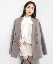 FKDAD45230 MK MICHEL KLEIN(MK ミッシェルクラン) ダブルブレストジャケット/洗える ブラック