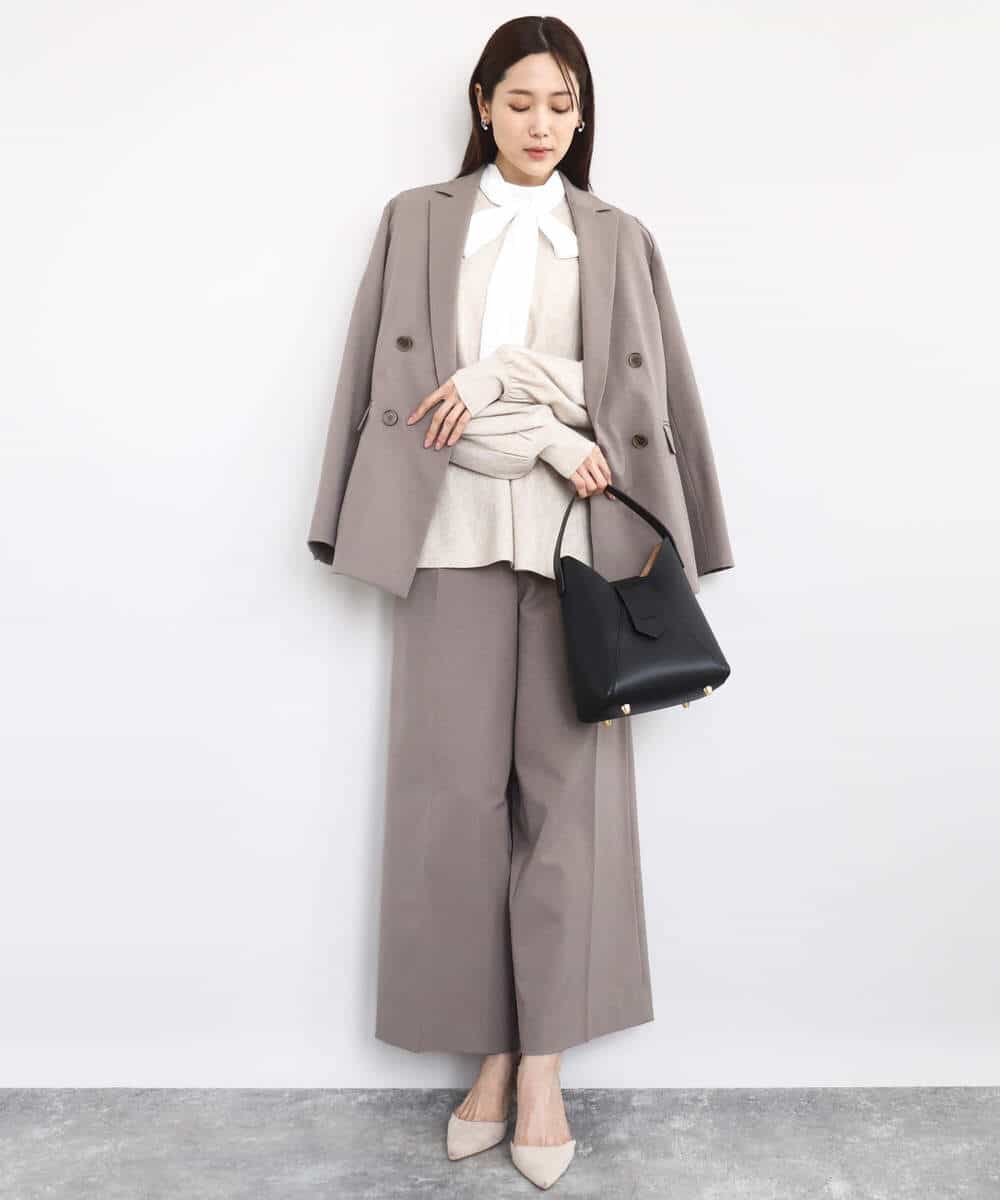 FKDAD45230 MK MICHEL KLEIN(MK ミッシェルクラン) ダブルブレストジャケット/洗える ブラック