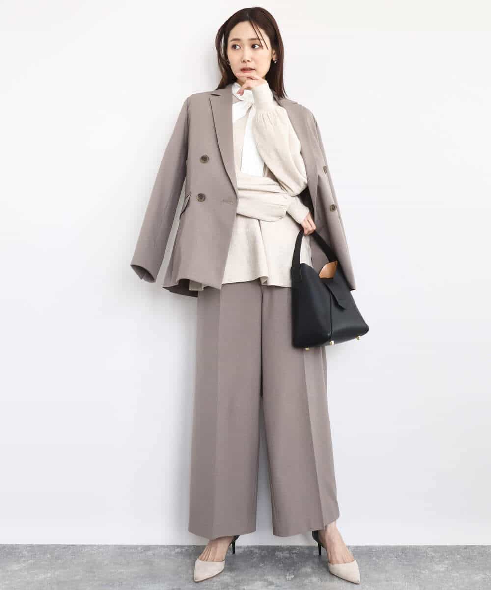 FKDAD45230 MK MICHEL KLEIN(MK ミッシェルクラン) ダブルブレストジャケット/洗える ブラック