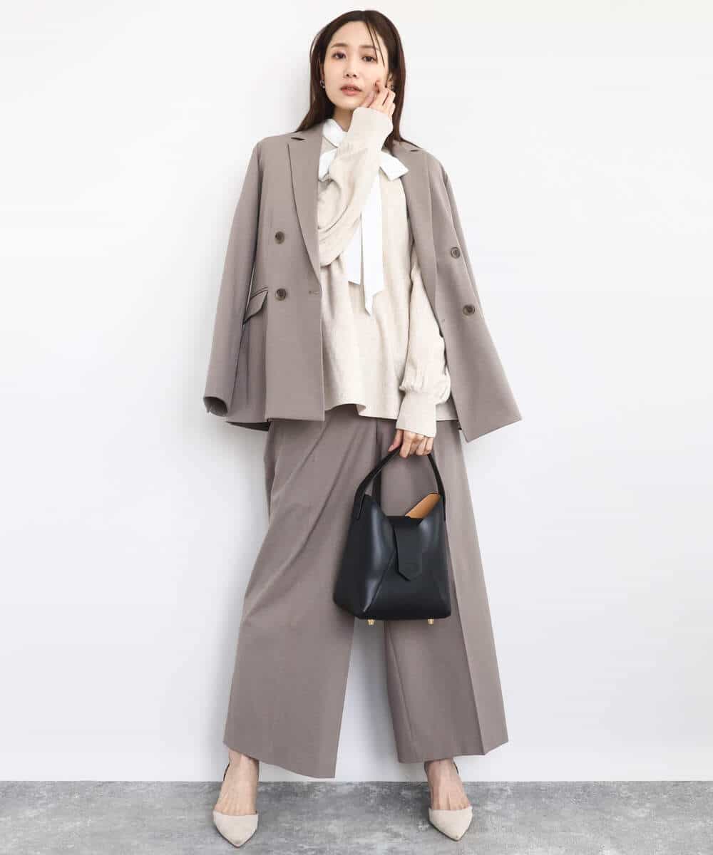 FKDAD45230 MK MICHEL KLEIN(MK ミッシェルクラン) ダブルブレストジャケット/洗える ブラック