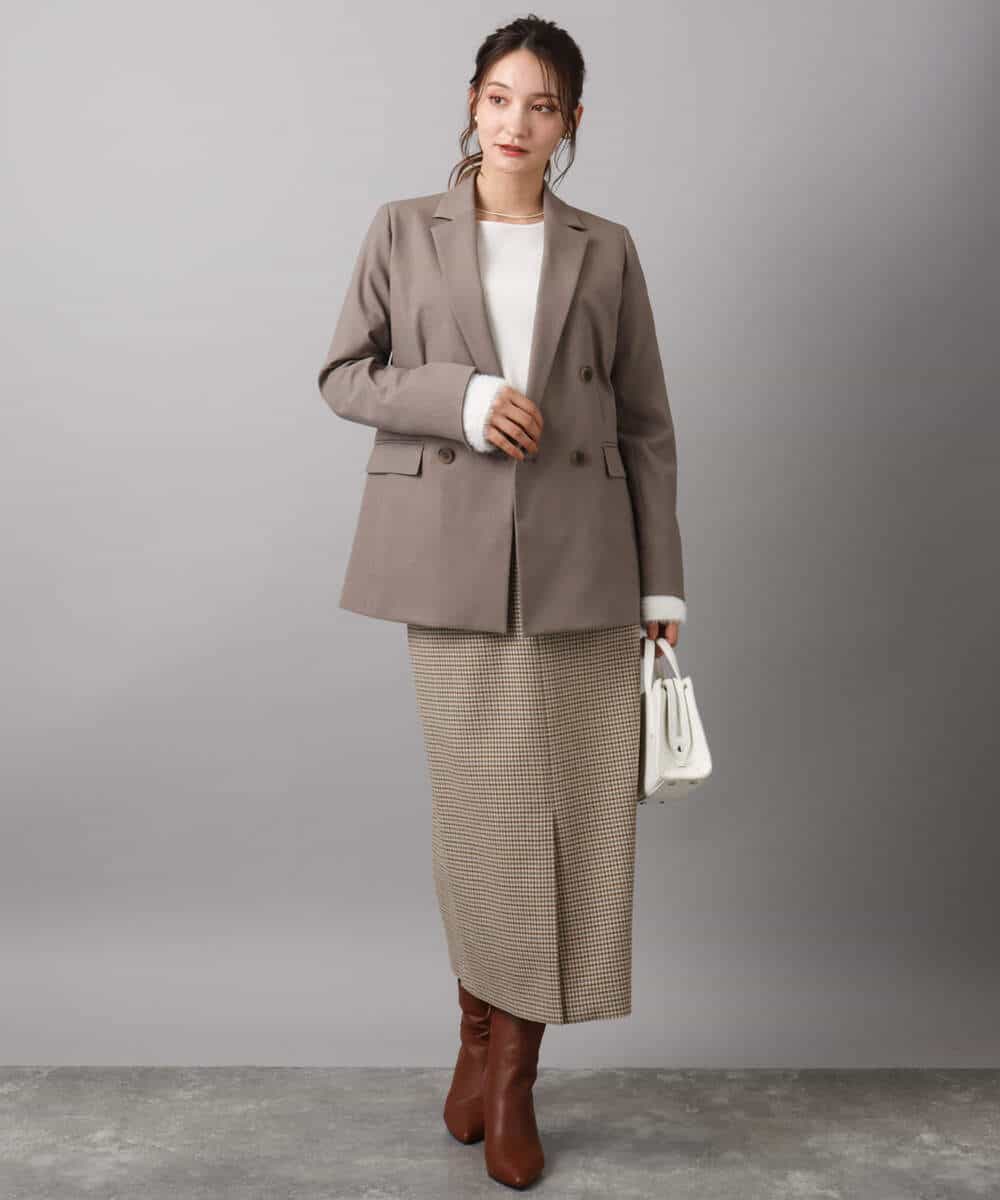 FKDAD45230 MK MICHEL KLEIN(MK ミッシェルクラン) ダブルブレストジャケット/洗える ブラック