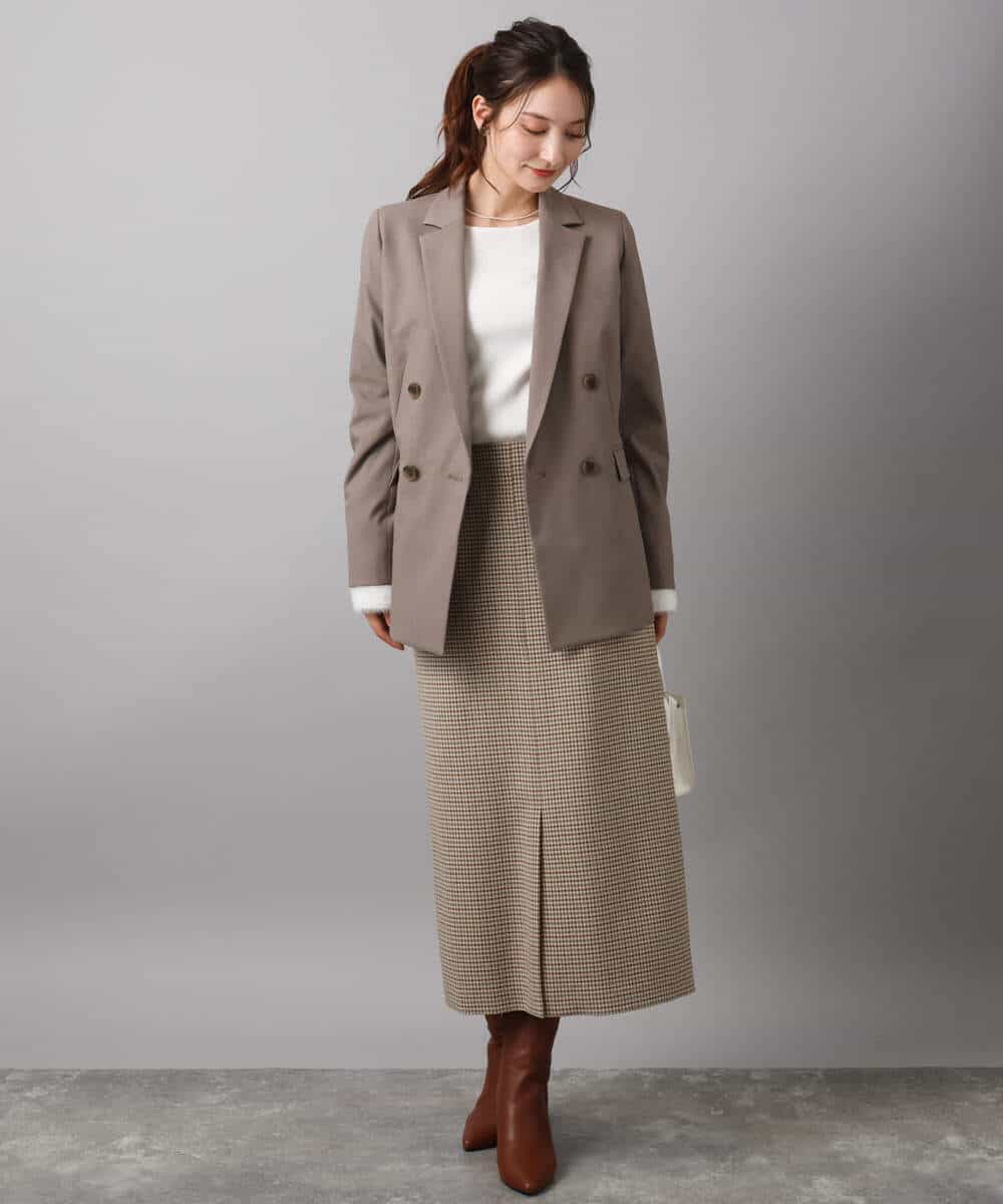 FKDAD45230 MK MICHEL KLEIN(MK ミッシェルクラン) ダブルブレストジャケット/洗える ブラック