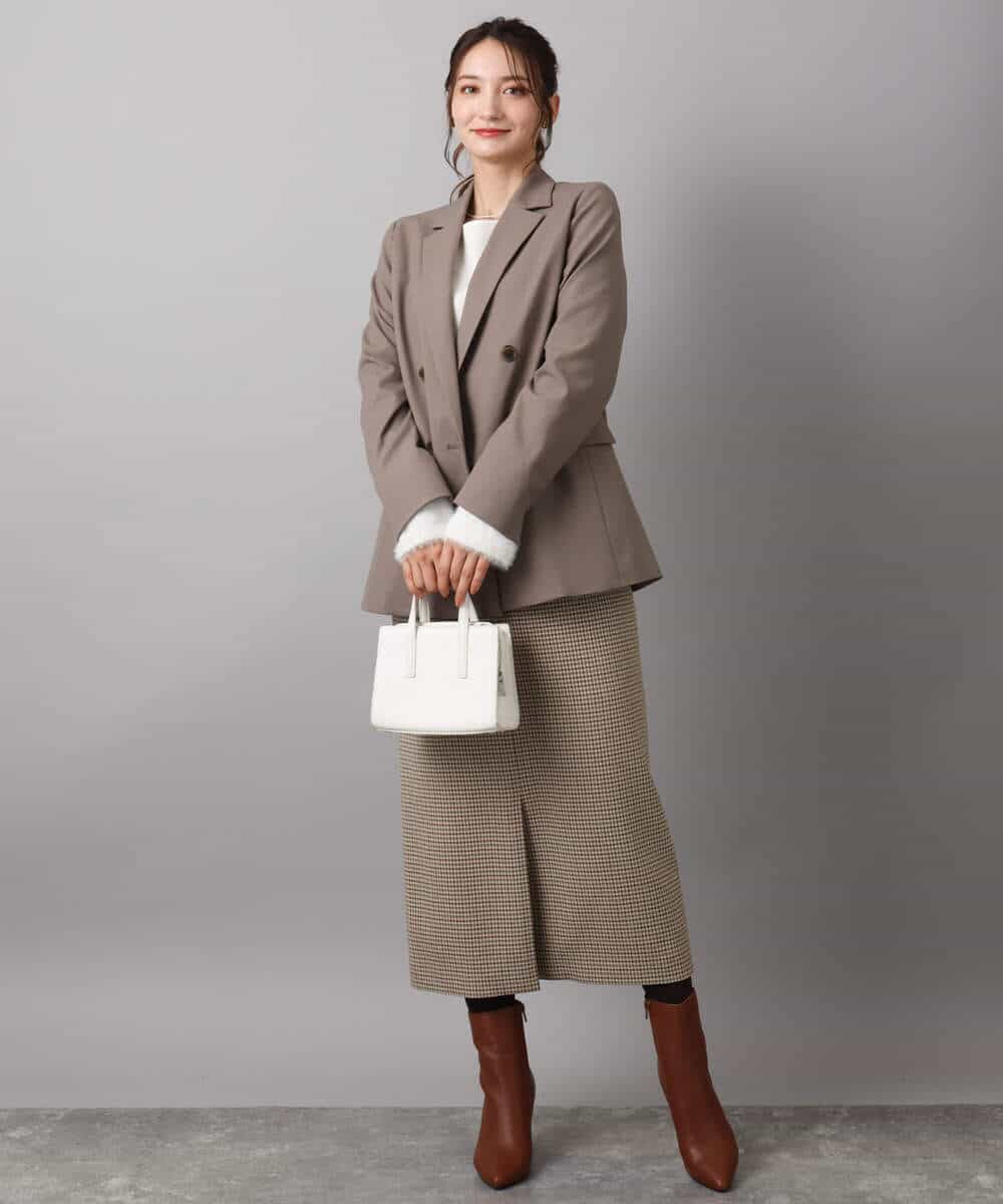 FKDAD45230 MK MICHEL KLEIN(MK ミッシェルクラン) ダブルブレストジャケット/洗える ブラック
