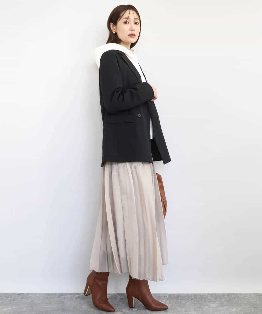 FKDAD45230 MK MICHEL KLEIN(MK ミッシェルクラン) ダブルブレストジャケット/洗える ブラック