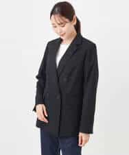 FKDAD45230 MK MICHEL KLEIN(MK ミッシェルクラン) ダブルブレストジャケット/洗える ブラック