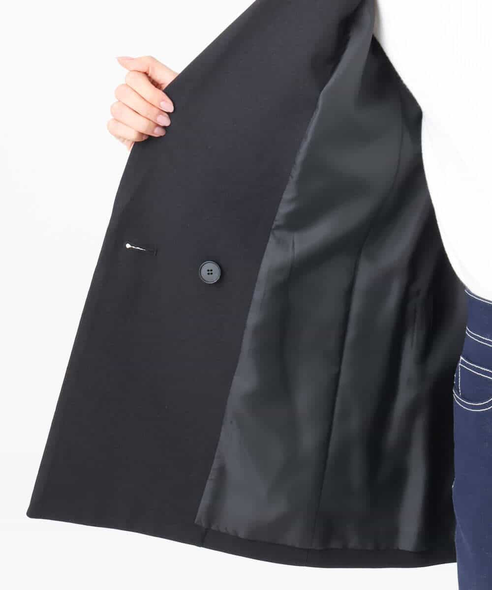 FKDAD45230 MK MICHEL KLEIN(MK ミッシェルクラン) ダブルブレストジャケット/洗える ブラック