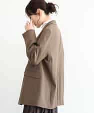 FKDAG55250 MK MICHEL KLEIN(MK ミッシェルクラン) [洗える/イージーケア/抗ピリング/ナチュラルストレッチ]ダブルブレストジャケット（チェック柄） ブラウン