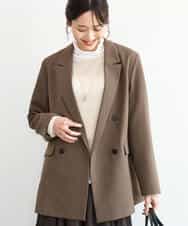 FKDAG55250 MK MICHEL KLEIN(MK ミッシェルクラン) [洗える/イージーケア/抗ピリング/ナチュラルストレッチ]ダブルブレストジャケット（チェック柄） ダークグレー