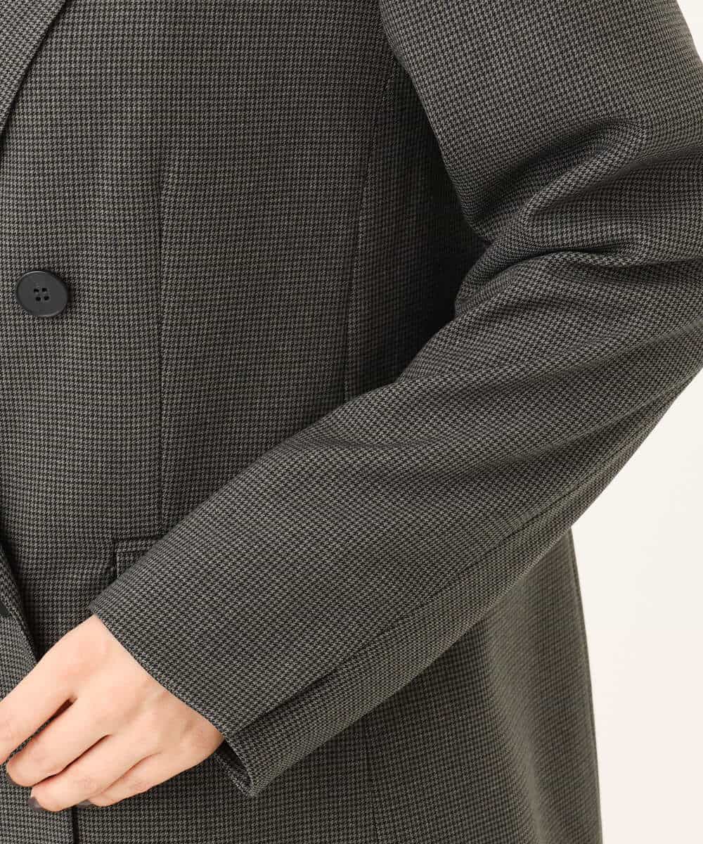 FKDAG55250 MK MICHEL KLEIN(MK ミッシェルクラン) [洗える/イージーケア/抗ピリング/ナチュラルストレッチ]ダブルブレストジャケット（チェック柄） ダークグレー