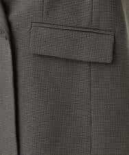 FKDAG55250 MK MICHEL KLEIN(MK ミッシェルクラン) [洗える/イージーケア/抗ピリング/ナチュラルストレッチ]ダブルブレストジャケット（チェック柄） ダークグレー
