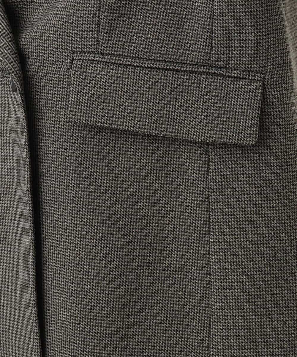 FKDAG55250 MK MICHEL KLEIN(MK ミッシェルクラン) [洗える/イージーケア/抗ピリング/ナチュラルストレッチ]ダブルブレストジャケット（チェック柄） ダークグレー