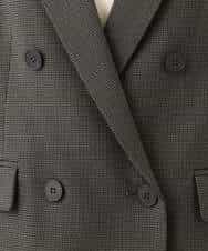 FKDAG55250 MK MICHEL KLEIN(MK ミッシェルクラン) [洗える/イージーケア/抗ピリング/ナチュラルストレッチ]ダブルブレストジャケット（チェック柄） ダークグレー