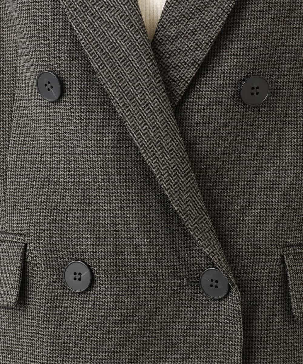 FKDAG55250 MK MICHEL KLEIN(MK ミッシェルクラン) [洗える/イージーケア/抗ピリング/ナチュラルストレッチ]ダブルブレストジャケット（チェック柄） ダークグレー
