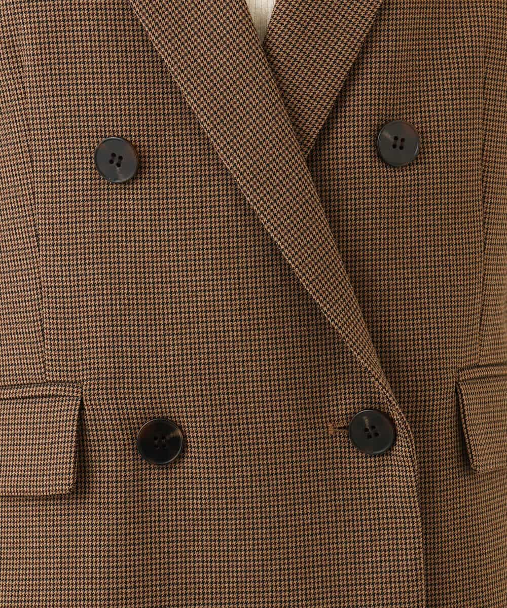 FKDAG55250 MK MICHEL KLEIN(MK ミッシェルクラン) [洗える/イージーケア/抗ピリング/ナチュラルストレッチ]ダブルブレストジャケット（チェック柄） ダークグレー