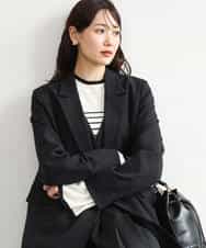 FKDAH55250 MK MICHEL KLEIN(MK ミッシェルクラン) [洗える/イージーケア/抗ピリング/ナチュラルストレッチ]ダブルブレストジャケット（無地） ブラック
