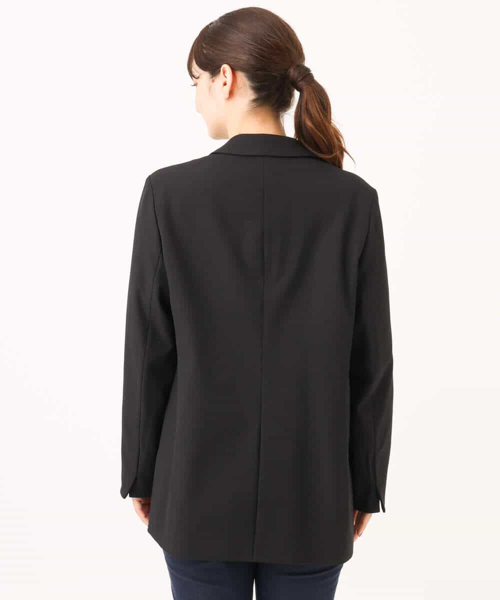 FKDAH55250 MK MICHEL KLEIN(MK ミッシェルクラン) [洗える/イージーケア/抗ピリング/ナチュラルストレッチ]ダブルブレストジャケット（無地） ブラック