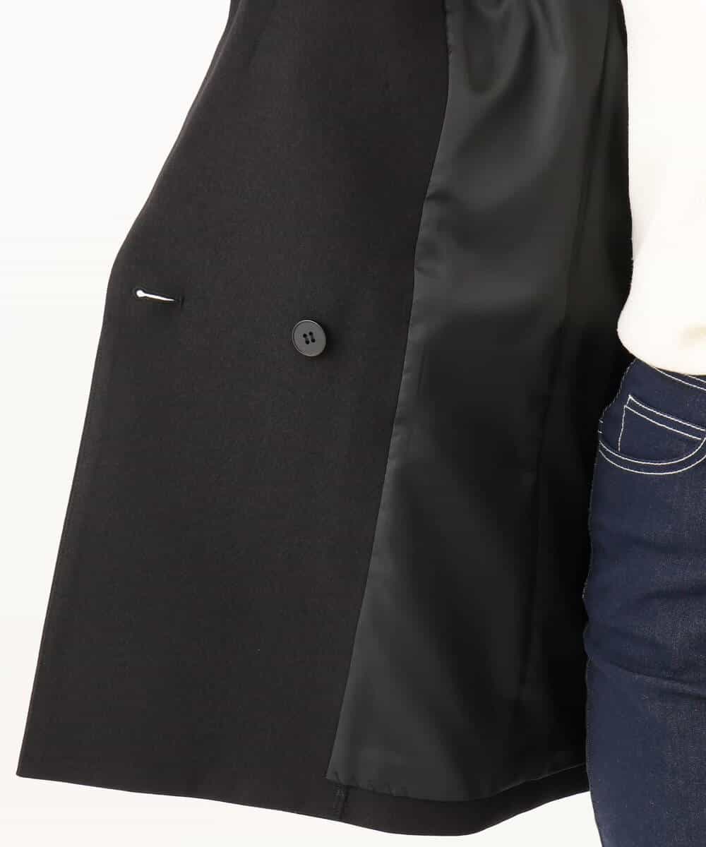 FKDAH55250 MK MICHEL KLEIN(MK ミッシェルクラン) [洗える/イージーケア/抗ピリング/ナチュラルストレッチ]ダブルブレストジャケット（無地） ブラック