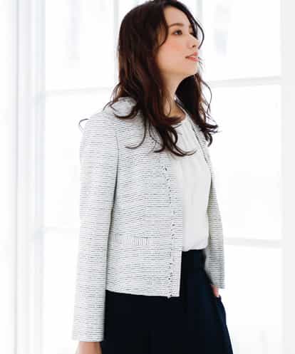 MK MICHEL KLEIN(エムケー ミッシェルクラン) 【WEB限定カラー】カラーレスラメツイードジャケット アイボリー 36