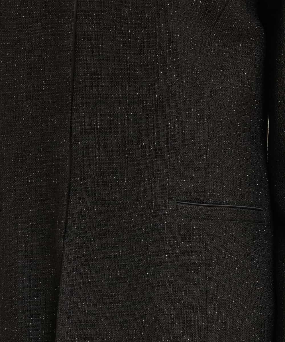 FKDDP91215 MK MICHEL KLEIN(MK ミッシェルクラン) ノーカラーラメツイードジャケット/洗える ネイビー
