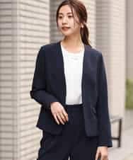 FKDDS10210 MK MICHEL KLEIN(MK ミッシェルクラン) カラーレスジャケット/制菌加工/洗える ネイビー