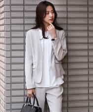 FKDDS10210 MK MICHEL KLEIN(MK ミッシェルクラン) カラーレスジャケット/制菌加工/洗える ライトベージュ