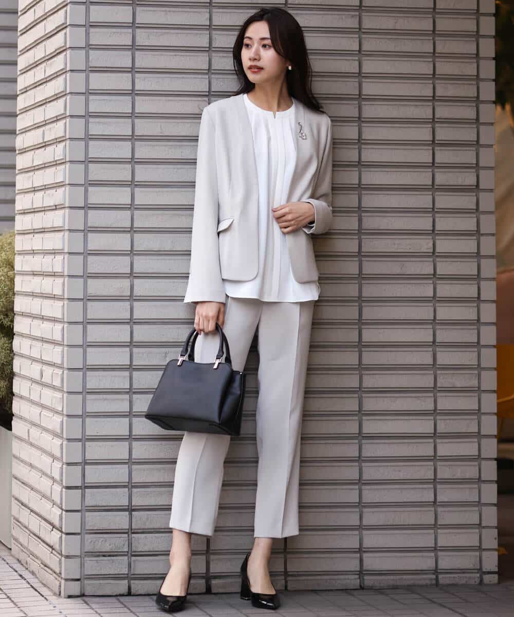 FKDDS10210 MK MICHEL KLEIN(MK ミッシェルクラン) カラーレスジャケット/制菌加工/洗える ライトベージュ
