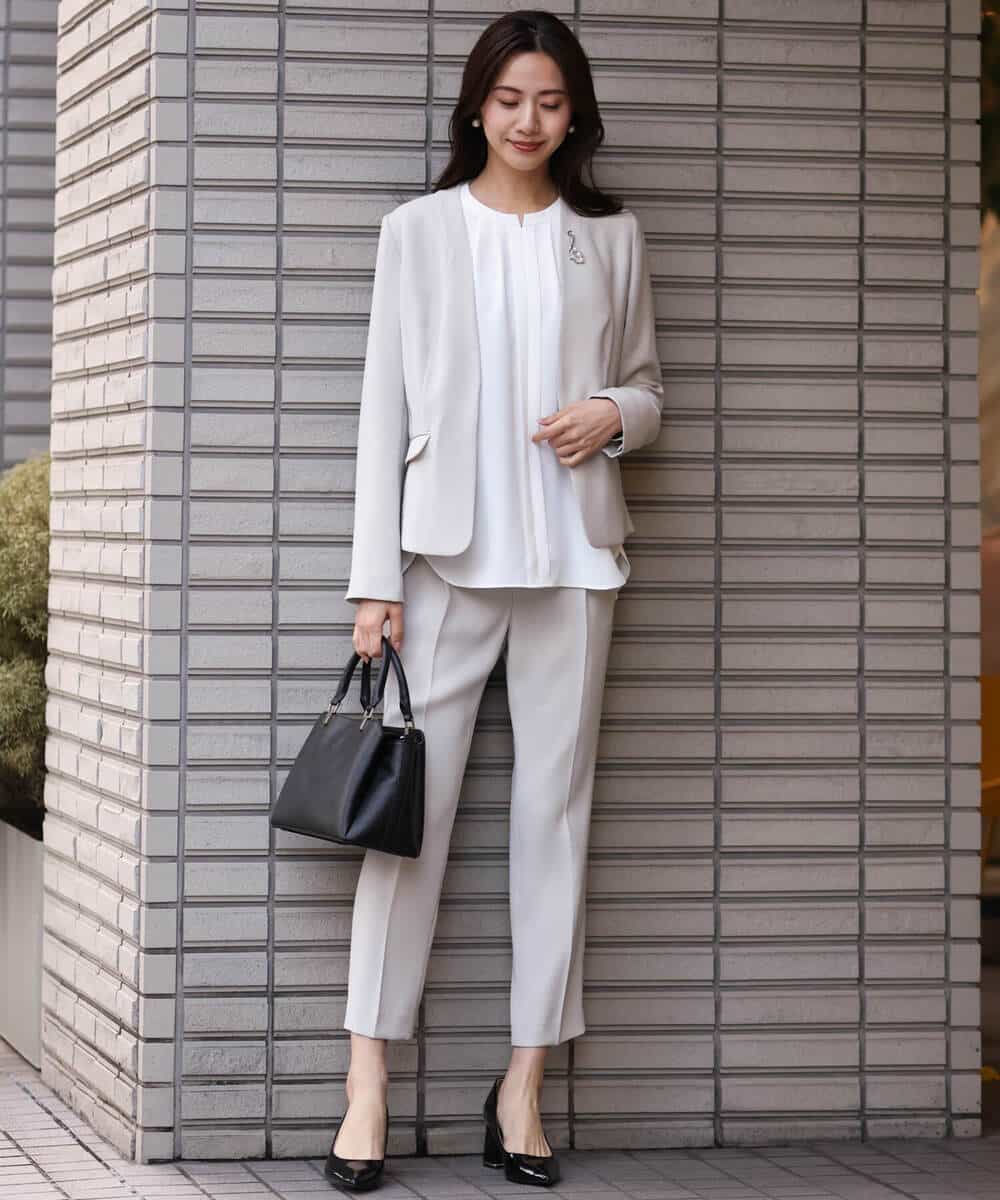 FKDDS10210 MK MICHEL KLEIN(MK ミッシェルクラン) カラーレスジャケット/制菌加工/洗える ライトベージュ