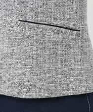 FKDDS91230 MK MICHEL KLEIN(MK ミッシェルクラン) ノーカラーラメツイードジャケット/洗える グレー