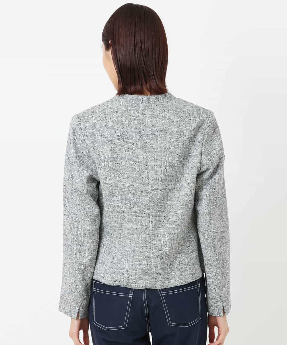 FKDDS92230 MK MICHEL KLEIN(MK ミッシェルクラン) カラーレスラメツイードジャケット/洗える グレー
