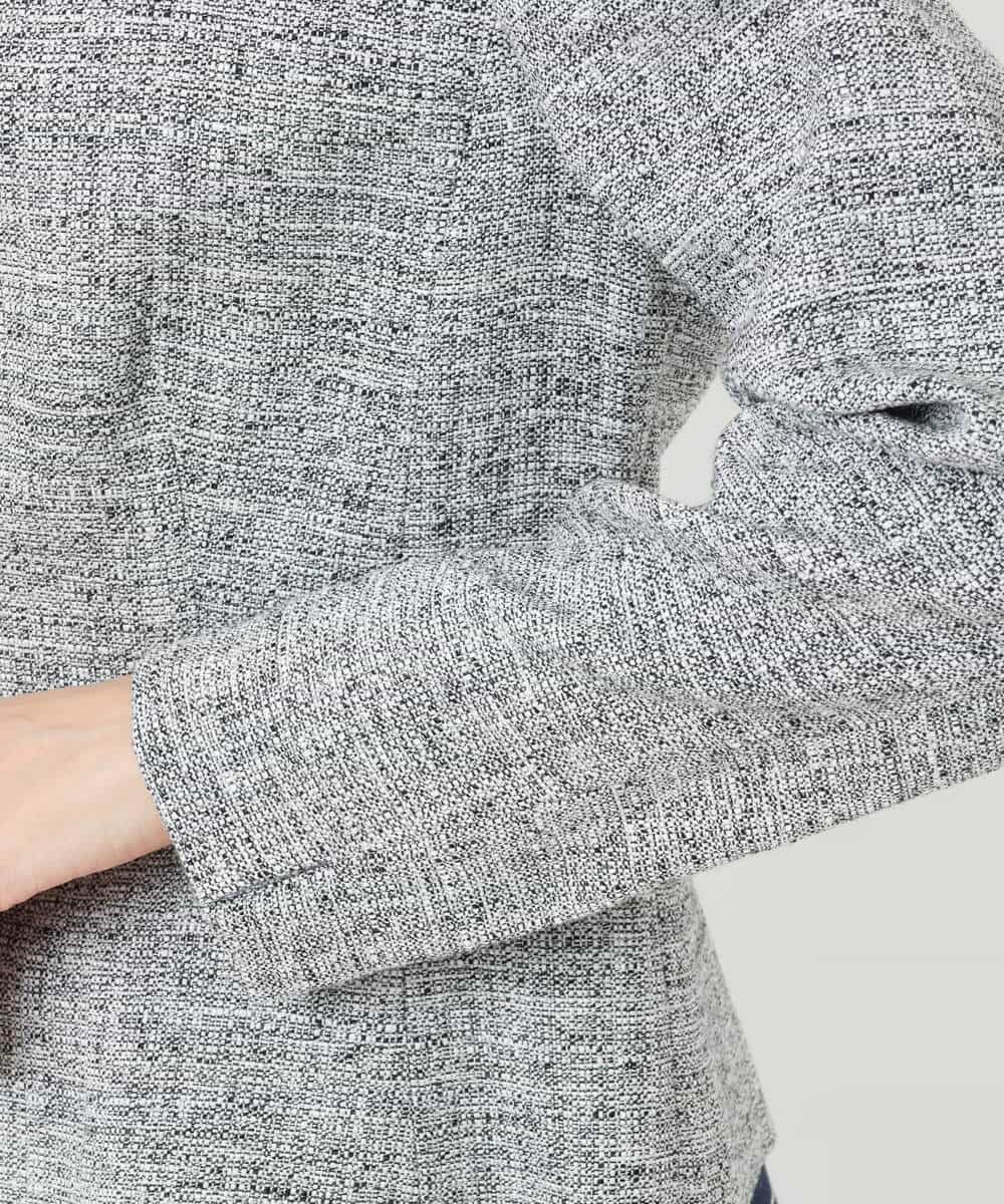 FKDDS92230 MK MICHEL KLEIN(MK ミッシェルクラン) カラーレスラメツイードジャケット/洗える グレー