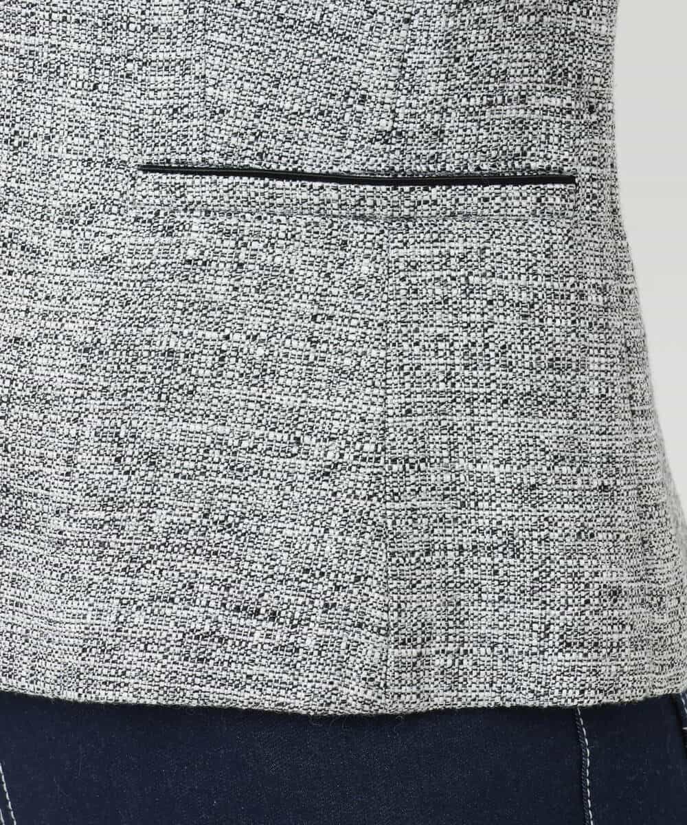 FKDDS92230 MK MICHEL KLEIN(MK ミッシェルクラン) カラーレスラメツイードジャケット/洗える グレー