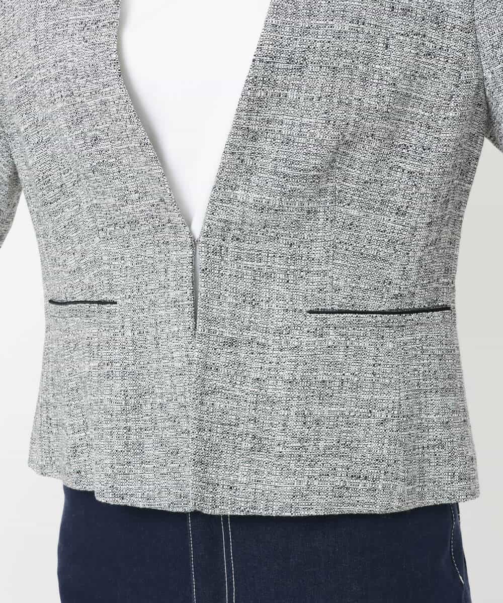 FKDDS92230 MK MICHEL KLEIN(MK ミッシェルクラン) カラーレスラメツイードジャケット/洗える グレー