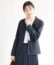 FKDFA28210 MK MICHEL KLEIN(MK ミッシェルクラン) カラーレスジャケット/セットアップ対応/洗える ネイビー