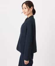 FKDFD10230 MK MICHEL KLEIN(MK ミッシェルクラン) ダブルクロス カラーレスジャケット/セットアップ対応/洗える ネイビー