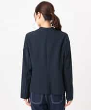 FKDFD10230 MK MICHEL KLEIN(MK ミッシェルクラン) ダブルクロス カラーレスジャケット/セットアップ対応/洗える ネイビー