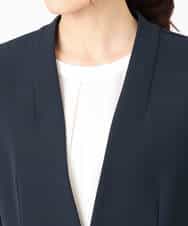 FKDFD10230 MK MICHEL KLEIN(MK ミッシェルクラン) ダブルクロス カラーレスジャケット/セットアップ対応/洗える ネイビー