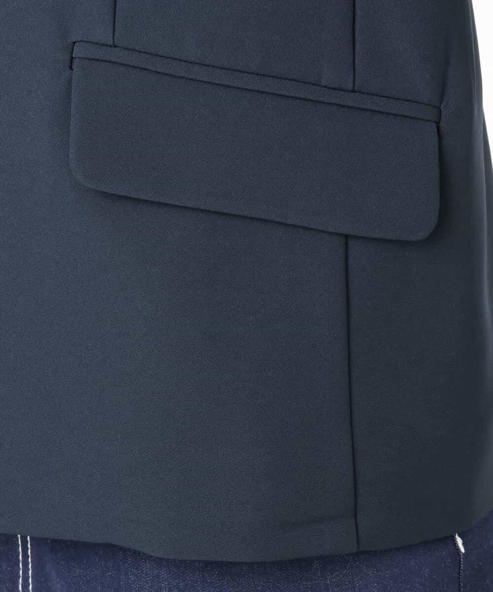 FKDFD10230 MK MICHEL KLEIN(MK ミッシェルクラン) ダブルクロス カラーレスジャケット/セットアップ対応/洗える ネイビー